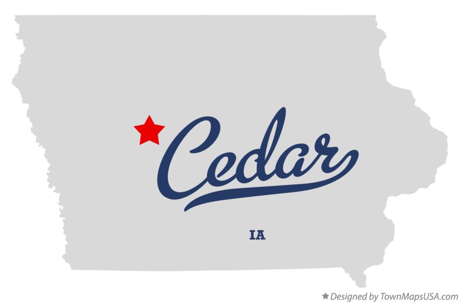 Map of Cedar Iowa IA