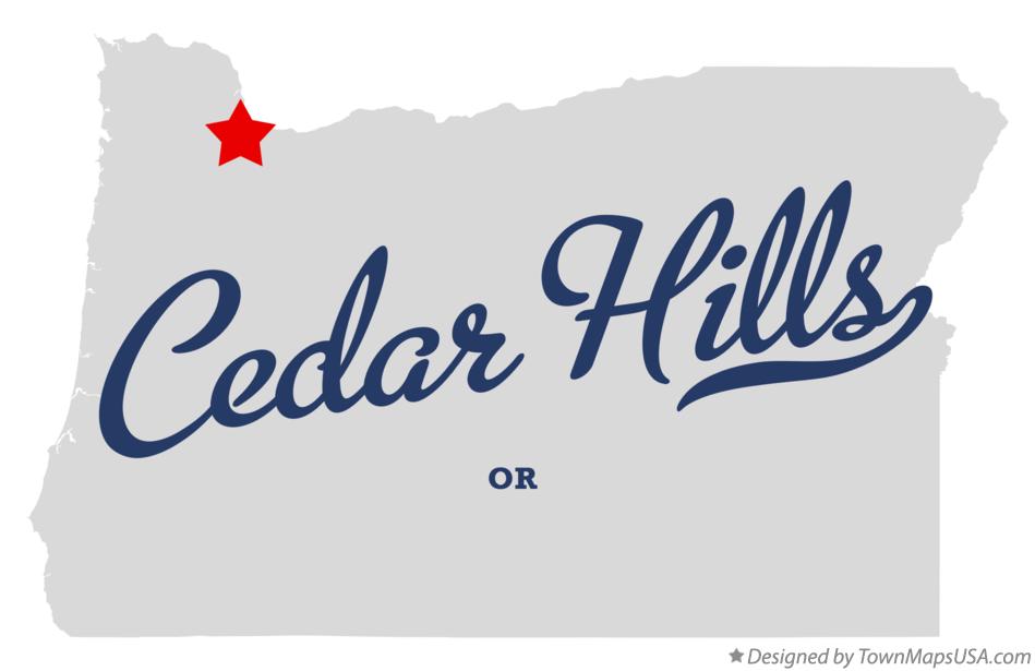 Map of Cedar Hills Oregon OR