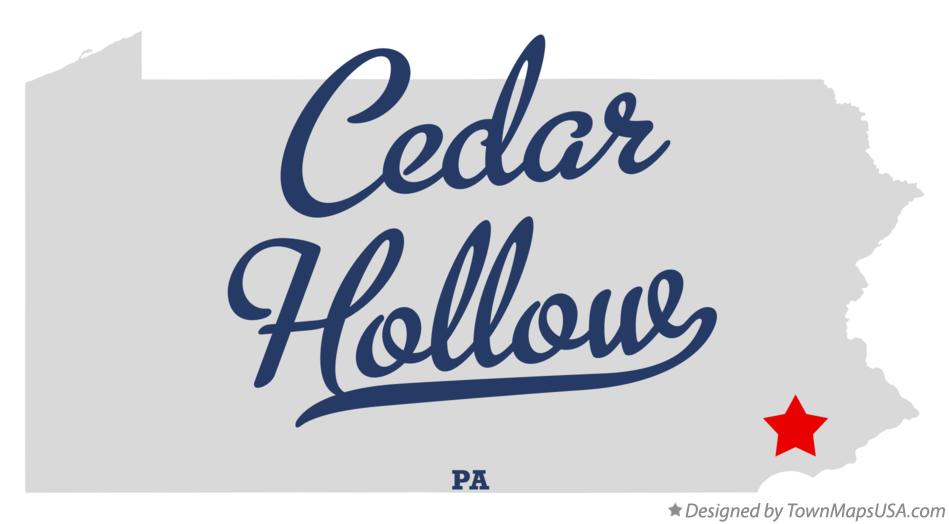 Map of Cedar Hollow Pennsylvania PA