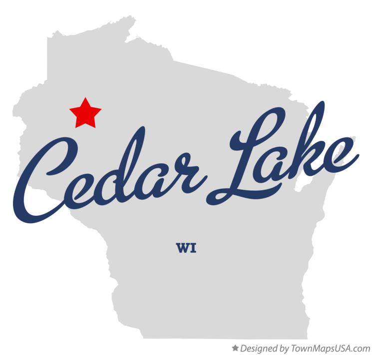 Map of Cedar Lake Wisconsin WI