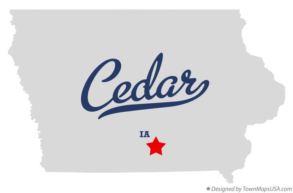 Map of Cedar Iowa IA