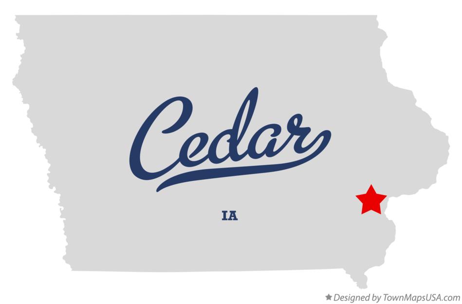 Map of Cedar Iowa IA