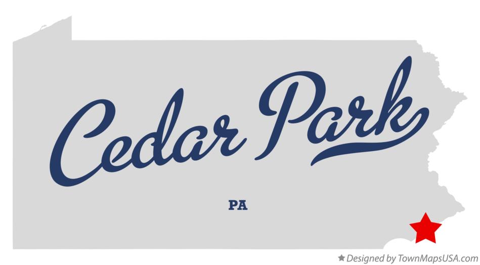 Map of Cedar Park Pennsylvania PA