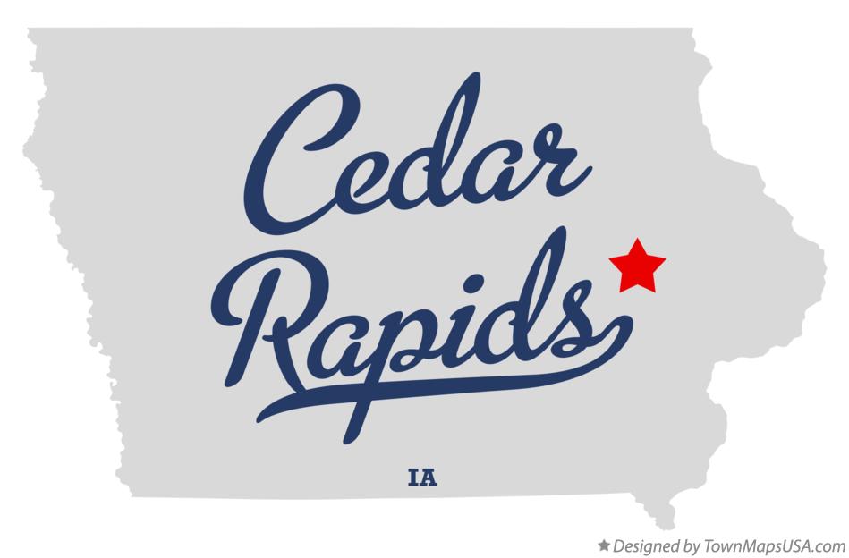 Map of Cedar Rapids Iowa IA