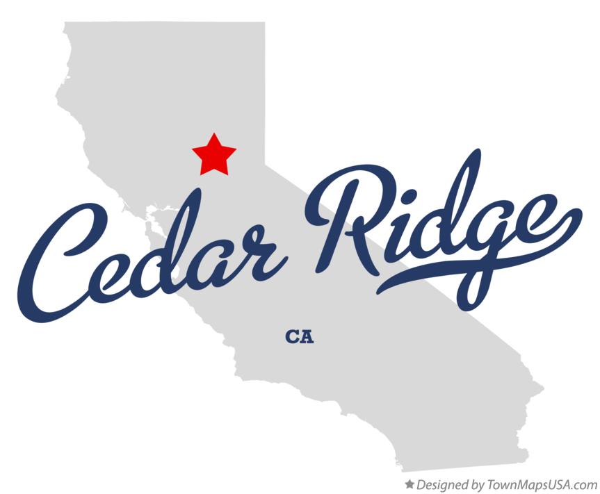 Map of Cedar Ridge California CA