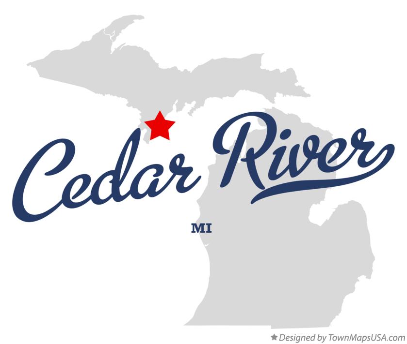 Map of Cedar River Michigan MI