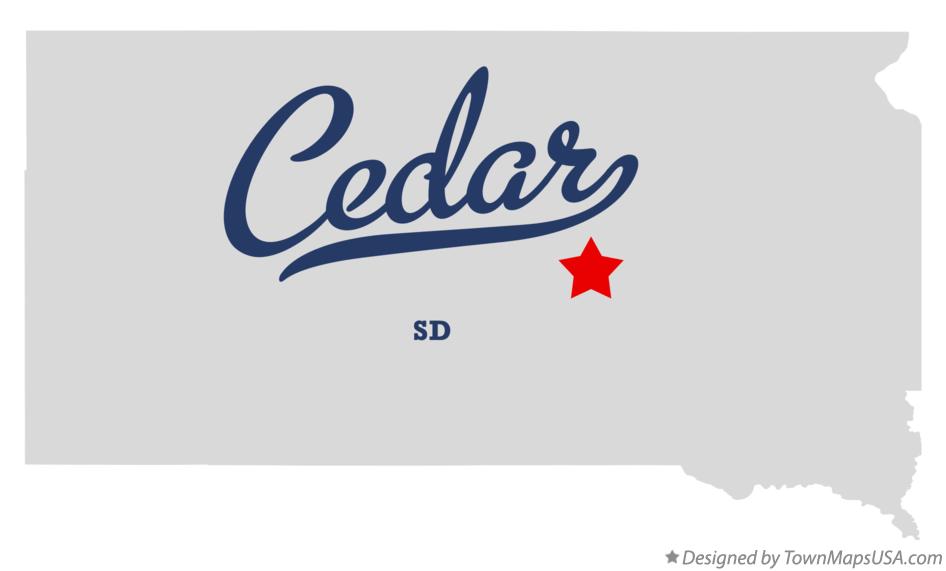 Map of Cedar South Dakota SD