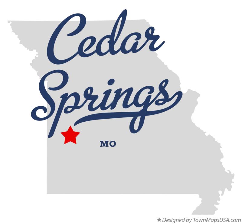 Map of Cedar Springs Missouri MO