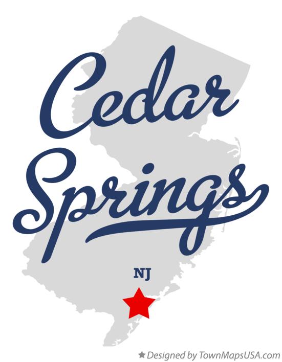 Map of Cedar Springs New Jersey NJ