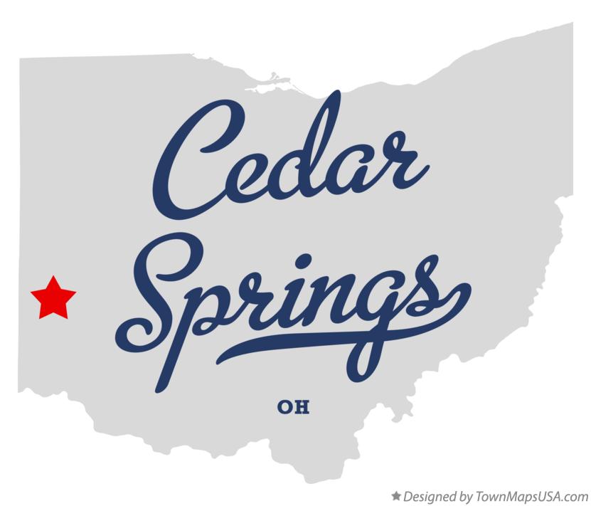 Map of Cedar Springs Ohio OH