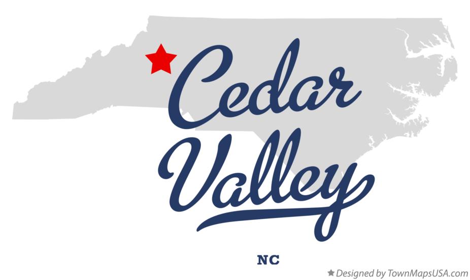 Map of Cedar Valley North Carolina NC