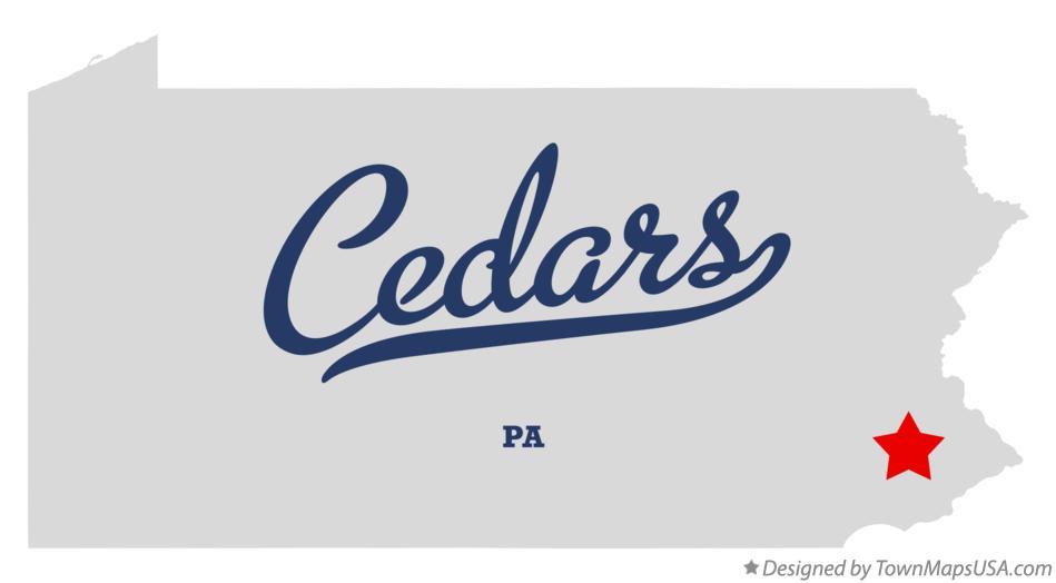 Map of Cedars Pennsylvania PA