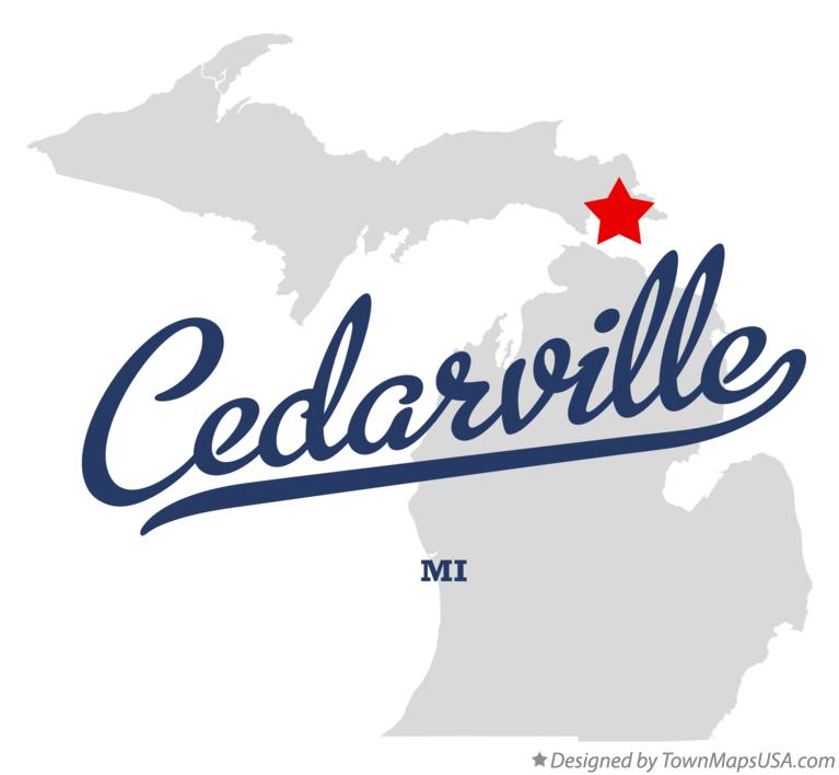Map of Cedarville Michigan MI