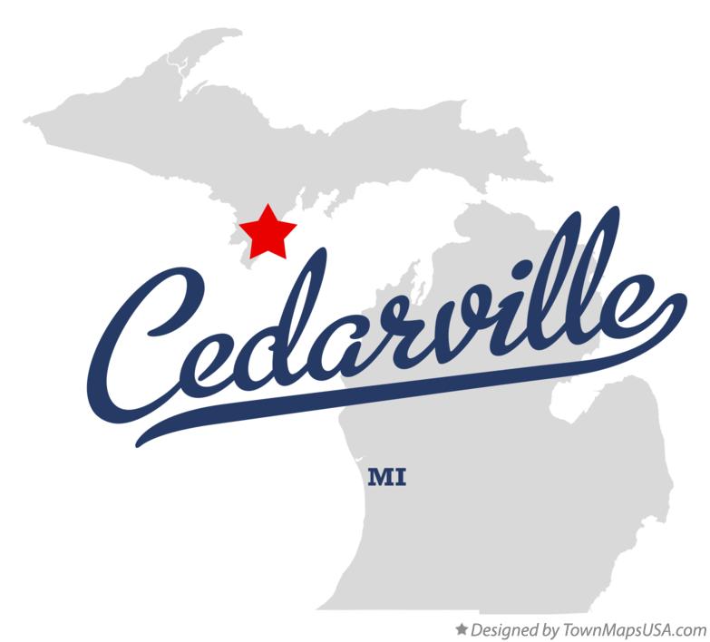 Map of Cedarville Michigan MI