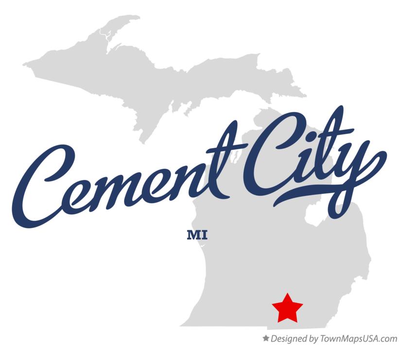 Map of Cement City Michigan MI