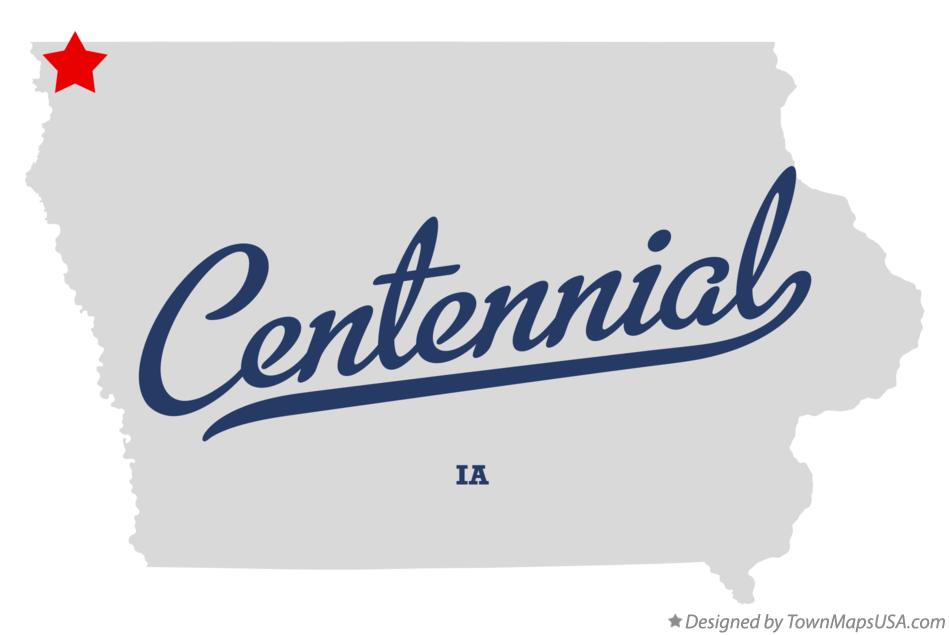 Map of Centennial Iowa IA