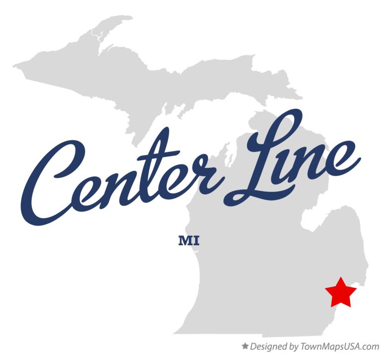 Map of Center Line Michigan MI