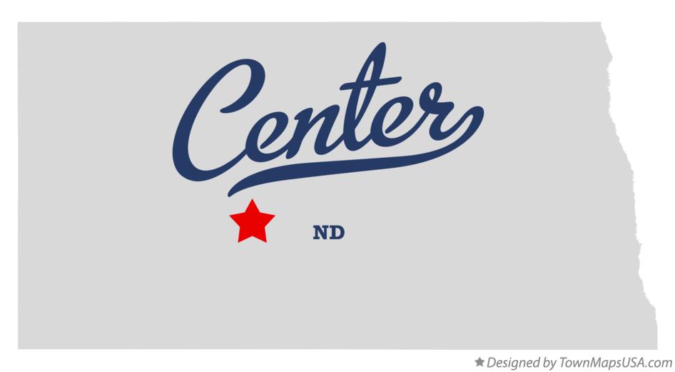 Map of Center North Dakota ND