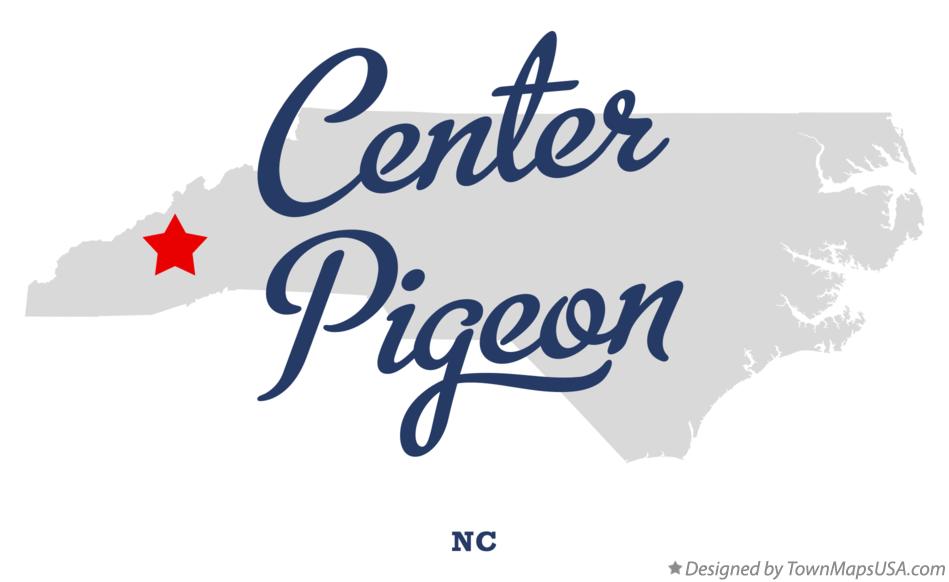 Map of Center Pigeon North Carolina NC