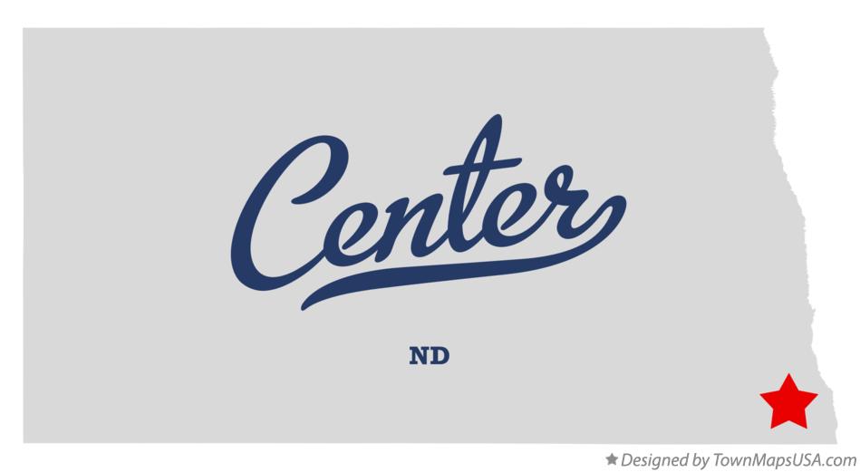 Map of Center North Dakota ND