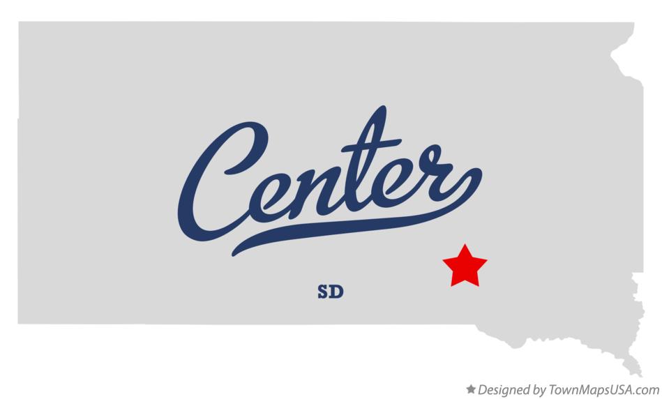Map of Center South Dakota SD
