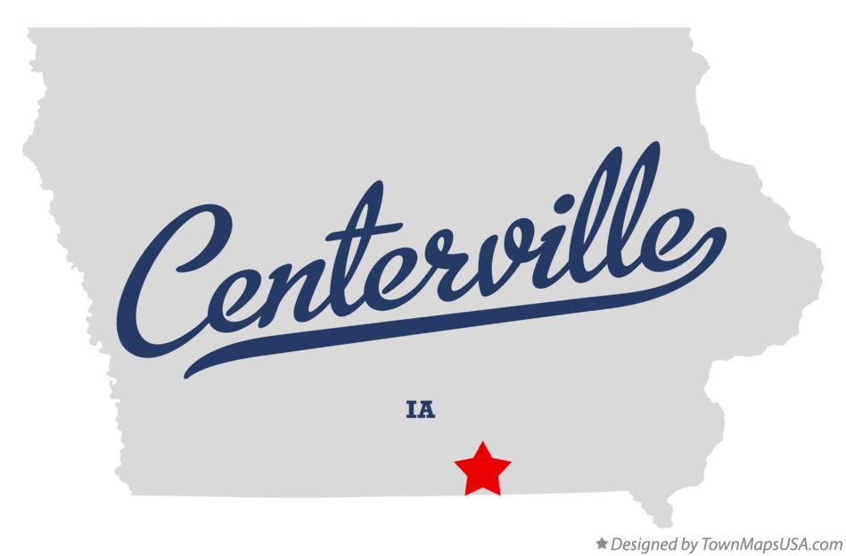 Map of Centerville Iowa IA