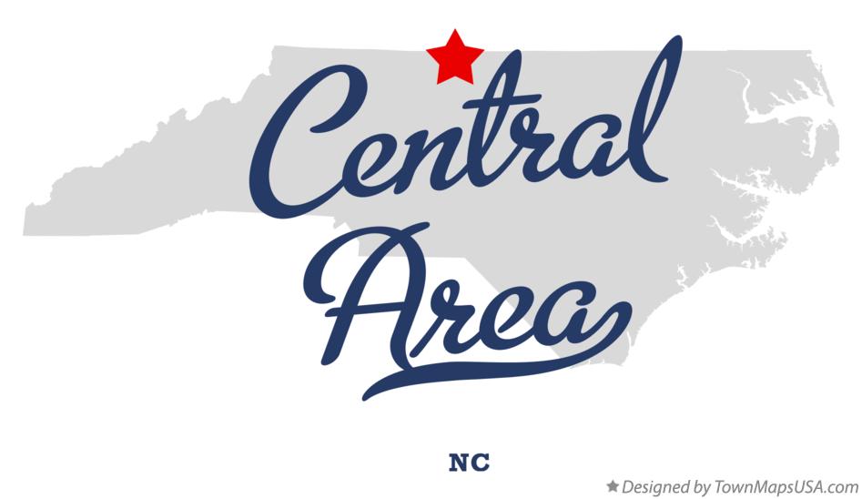 Map of Central Area North Carolina NC