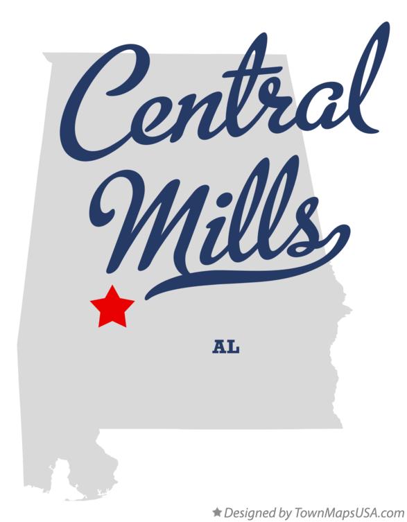 Map of Central Mills Alabama AL