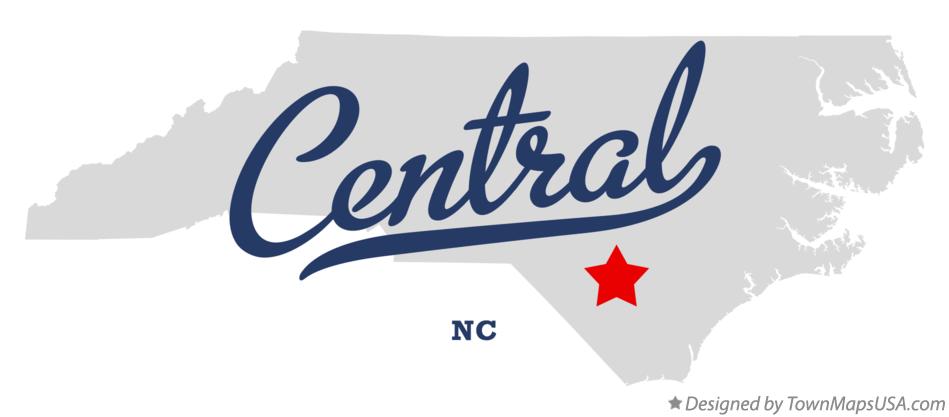 Map of Central North Carolina NC