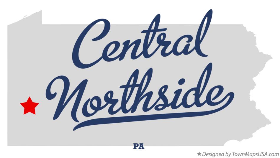 Map of Central Northside Pennsylvania PA