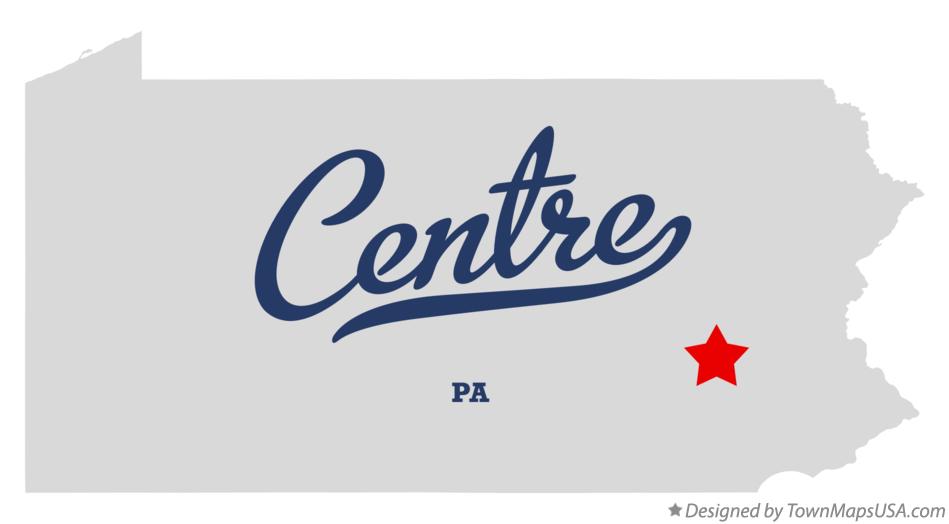 Map of Centre Pennsylvania PA