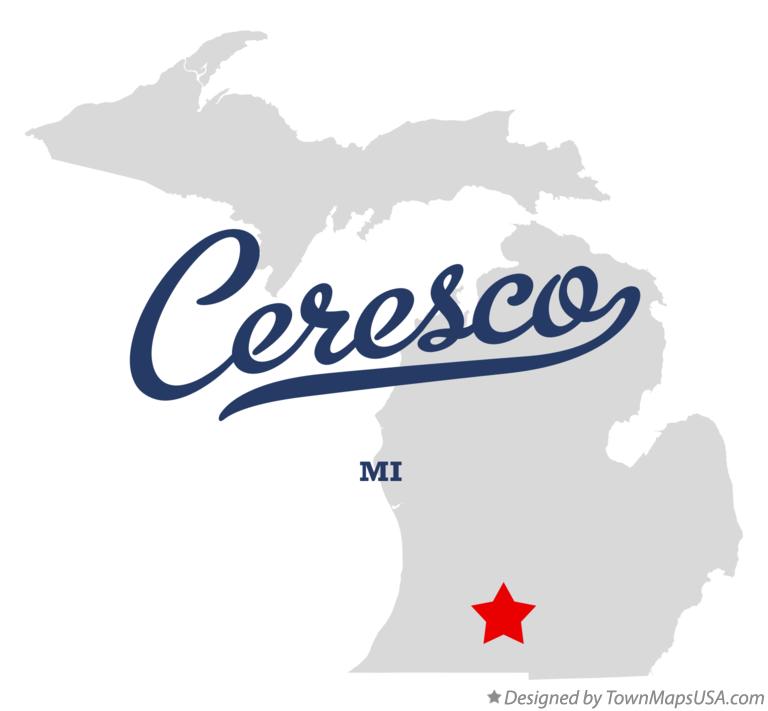 Map of Ceresco Michigan MI
