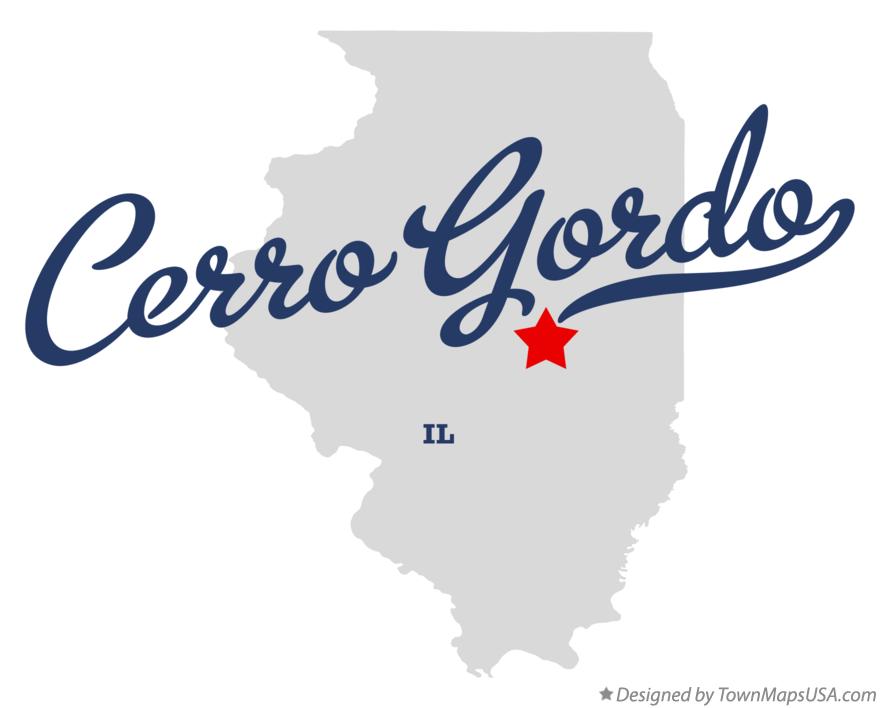 Map of Cerro Gordo Illinois IL