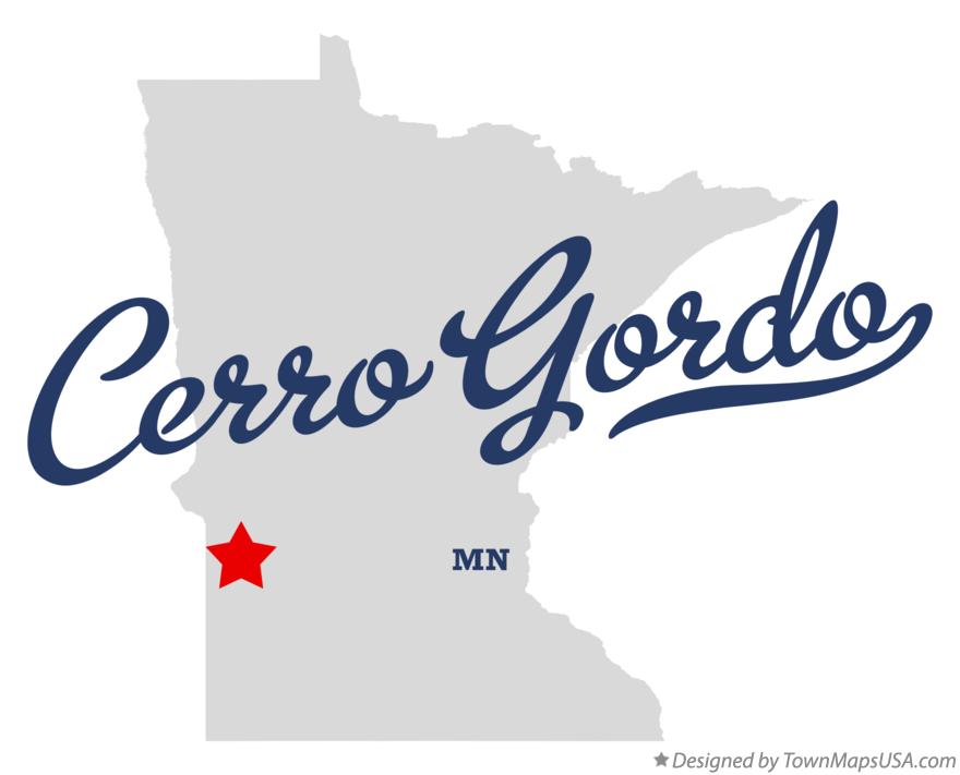 Map of Cerro Gordo Minnesota MN