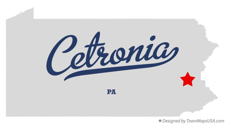 Map of Cetronia Pennsylvania PA
