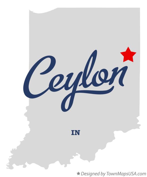 Map of Ceylon Indiana IN