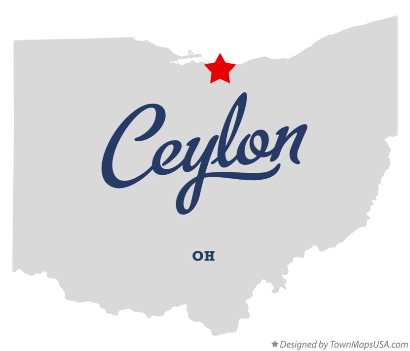 Map of Ceylon Ohio OH