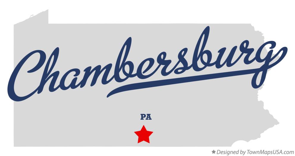 Map of Chambersburg Pennsylvania PA