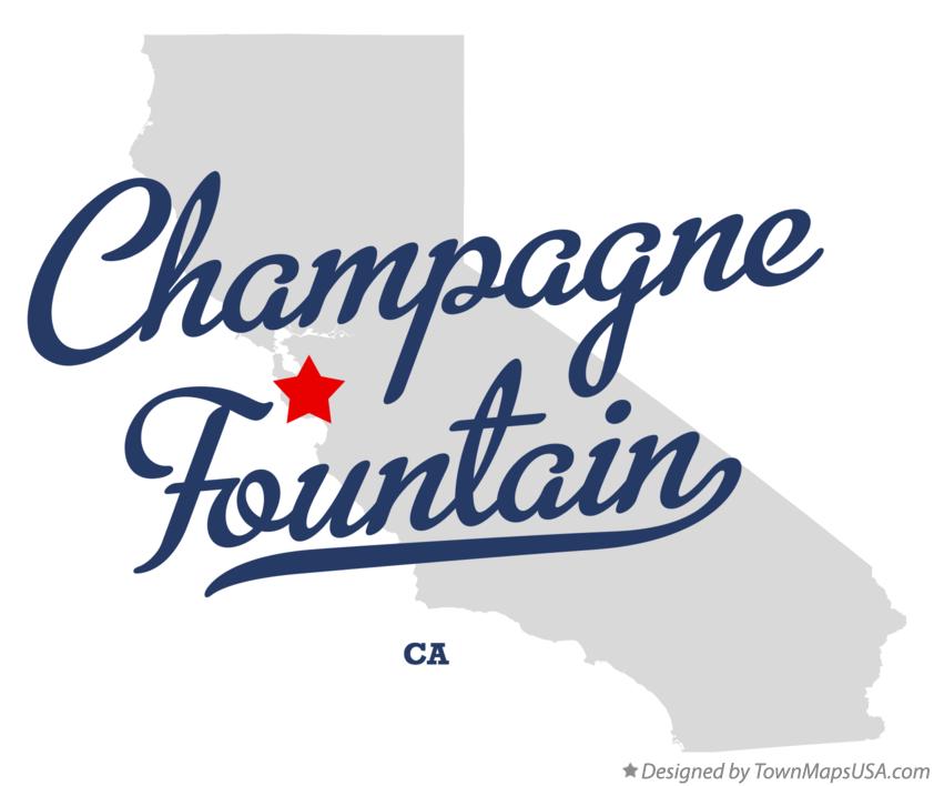 Map of Champagne Fountain California CA