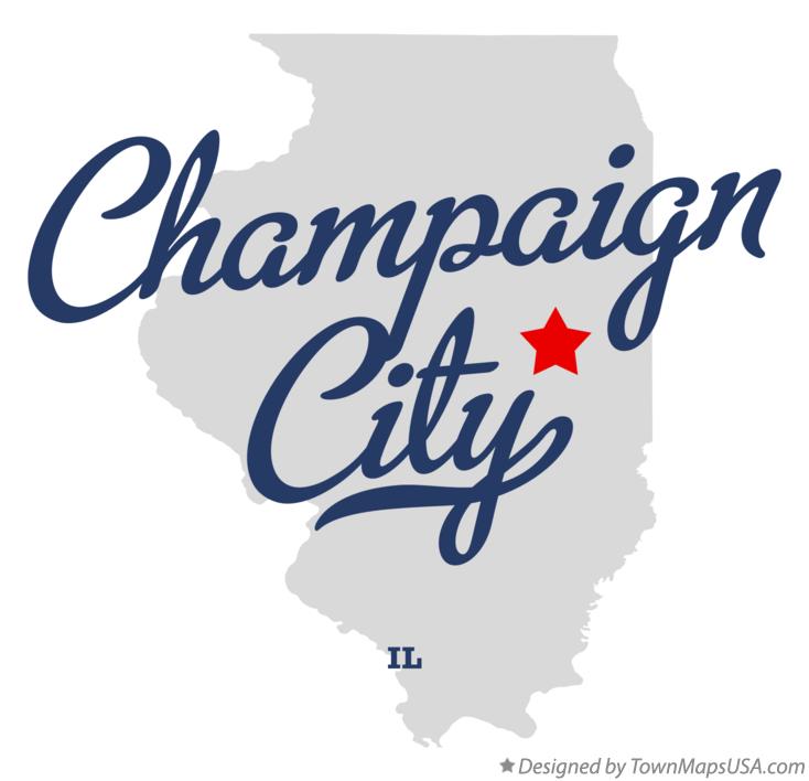 Map of Champaign City Illinois IL