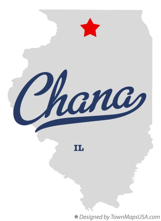 Map of Chana Illinois IL