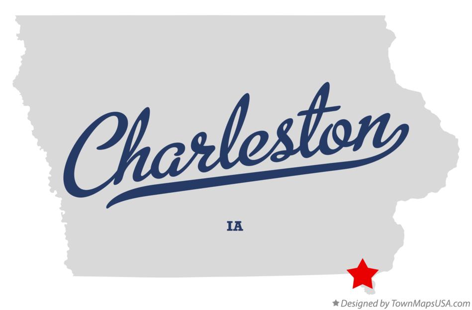 Map of Charleston Iowa IA