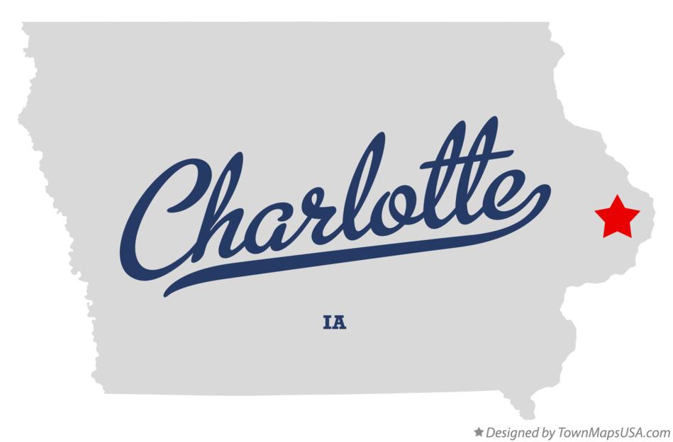 Map of Charlotte Iowa IA
