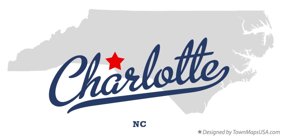 Map of Charlotte North Carolina NC