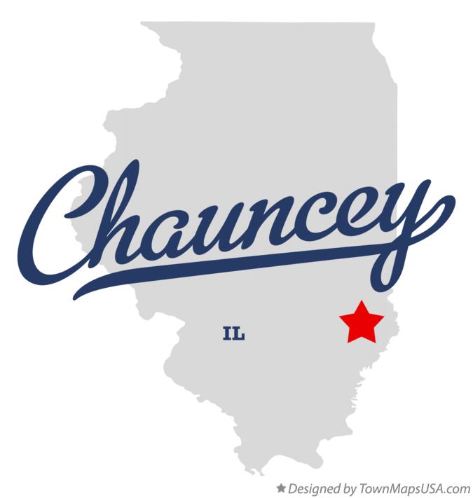Map of Chauncey Illinois IL