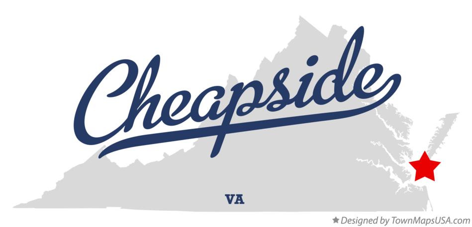 Map of Cheapside Virginia VA