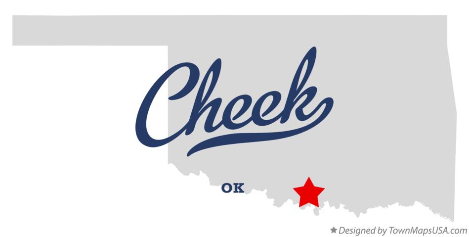 Map of Cheek Oklahoma OK