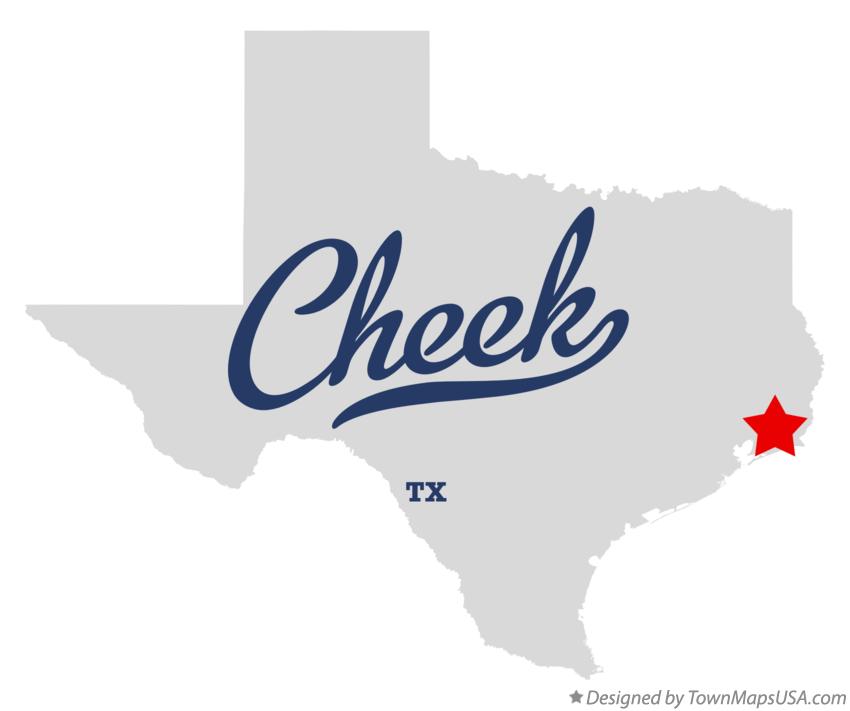Map of Cheek Texas TX