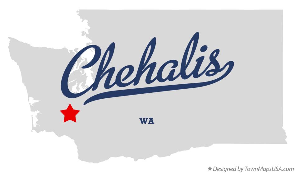 Map of Chehalis Washington WA