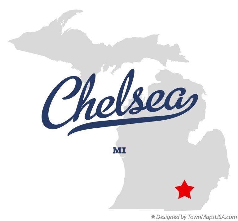 Map of Chelsea Michigan MI